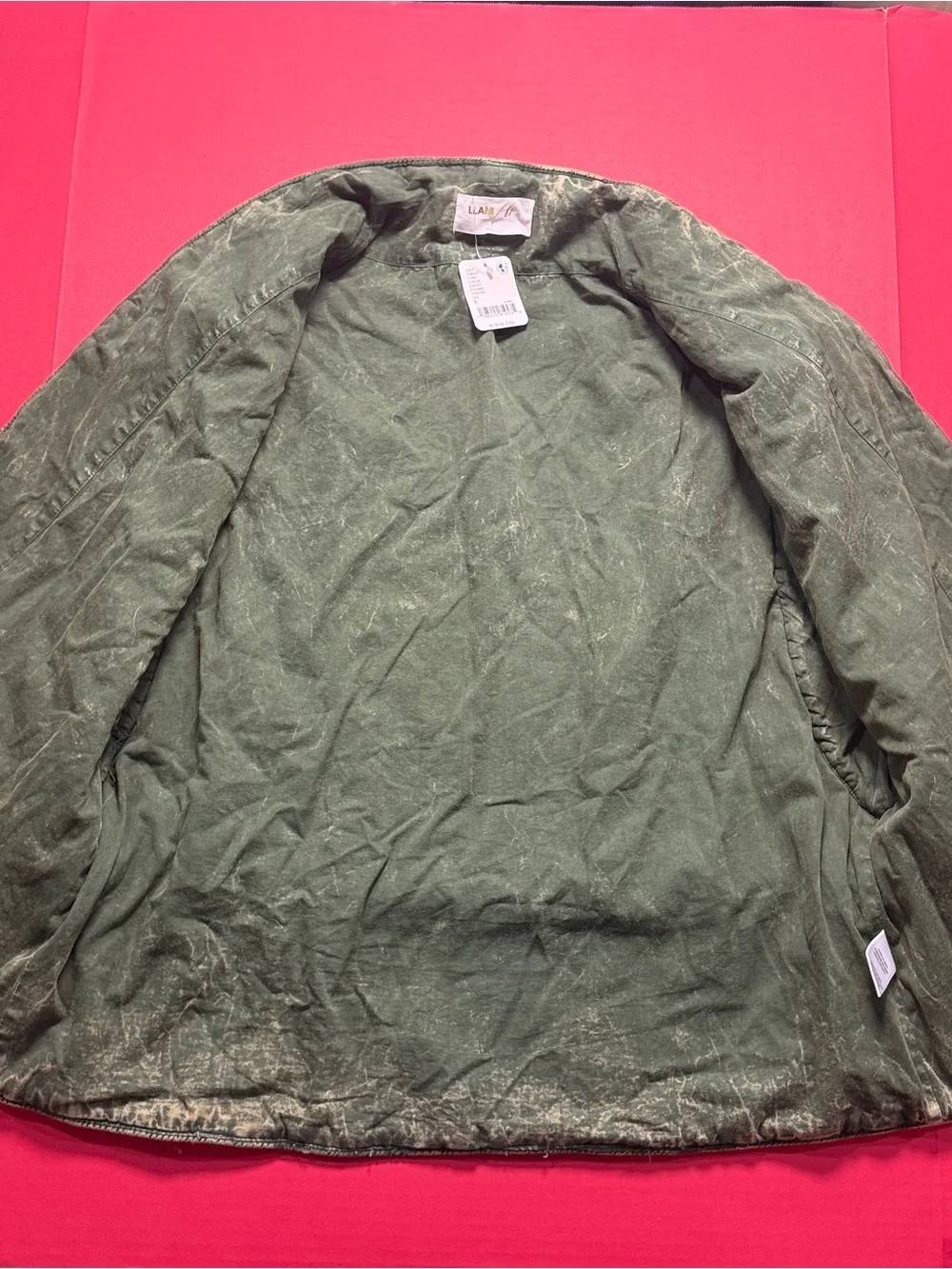 Free People x Llani Rare Quilted Oversized Vest in Olive Green Large NWT